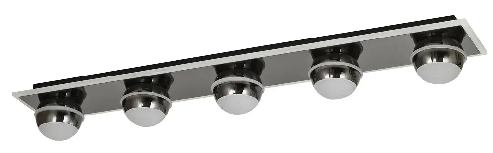image lampa sufitowa, kinkiet, czarne wykończenie, chromowe kulki, 4 źródła światła