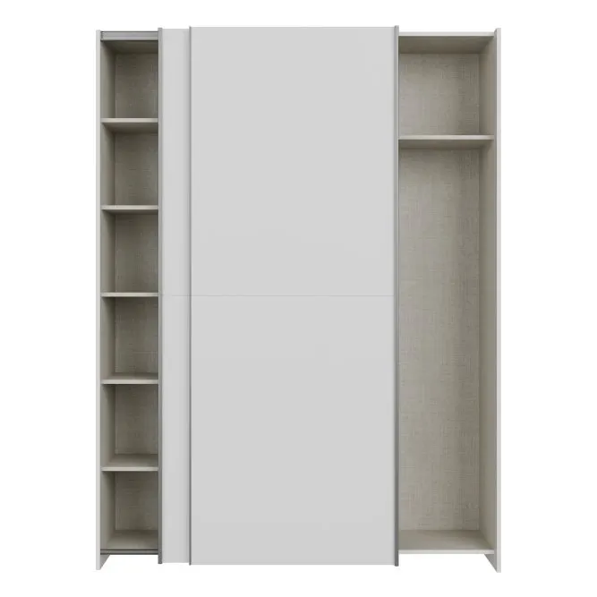 Szafa 2-drzwiowa HOME NOOK drążek i półki drzwi przesuwne 150cm biała - HMNS72231-120