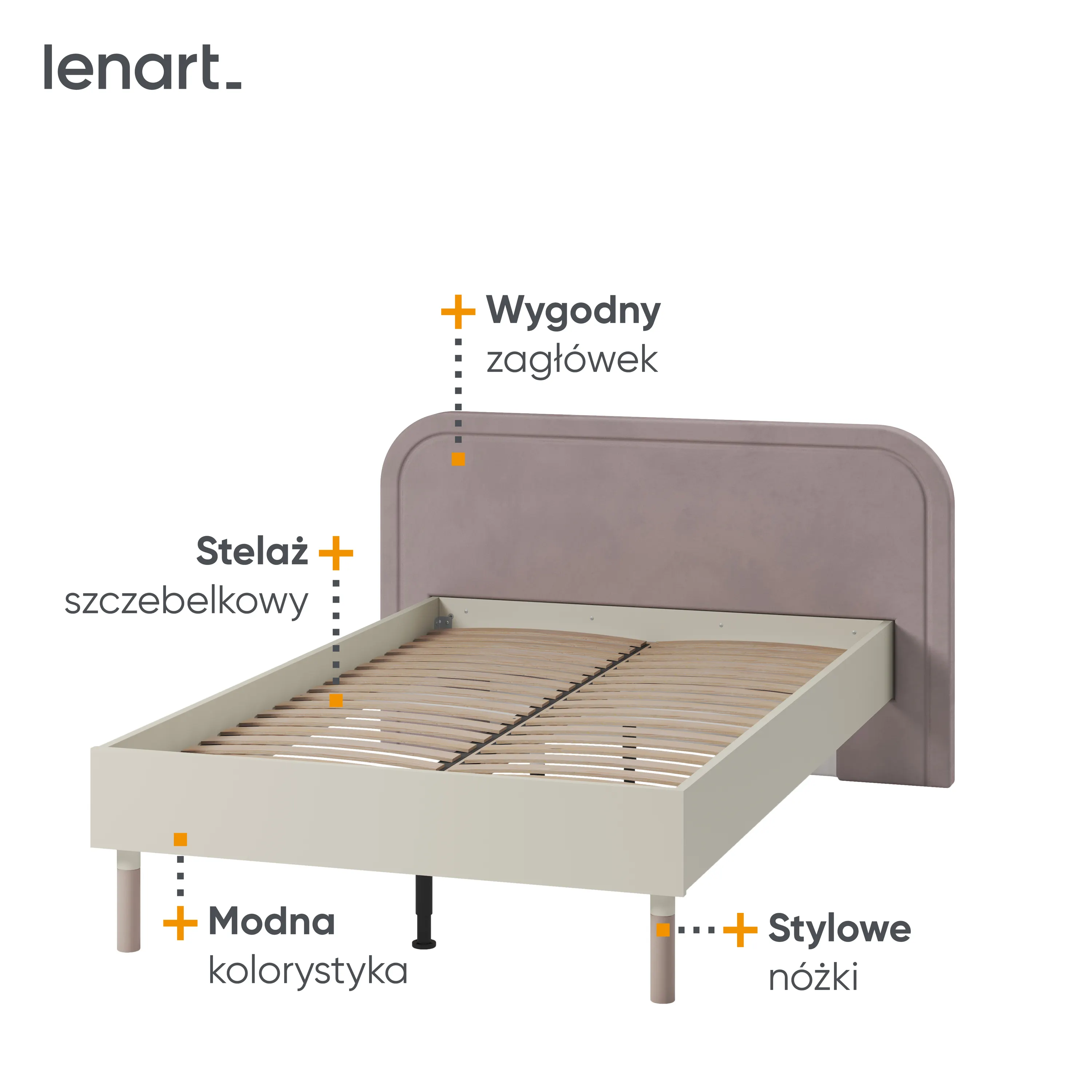 Łóżko Harmony HR-09 120x200 kaszmir - HR9KT