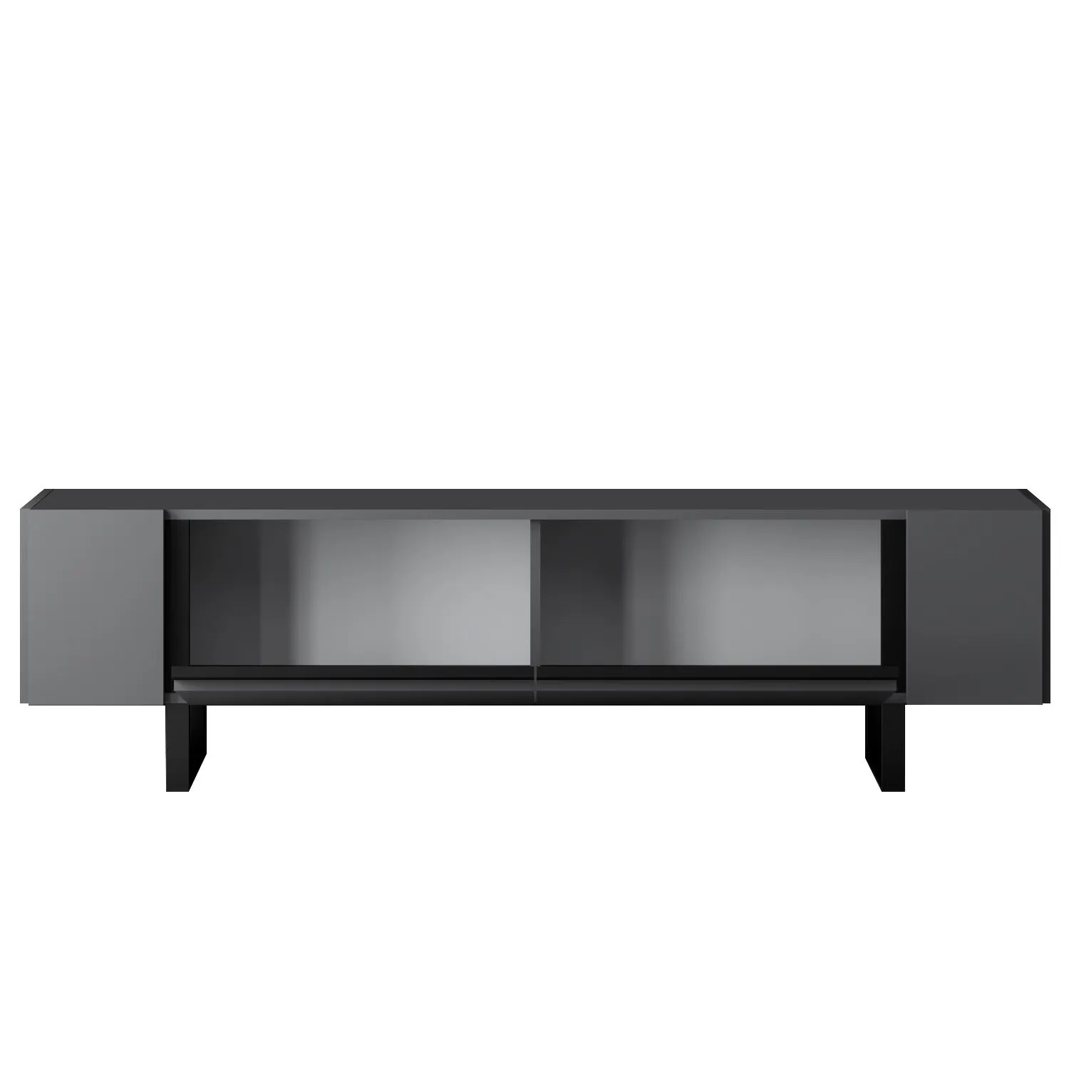 Szafka RTV z 2 klapami YILDIZ 180x30x50 cm antracyt czarny - ASI_618BLY1275