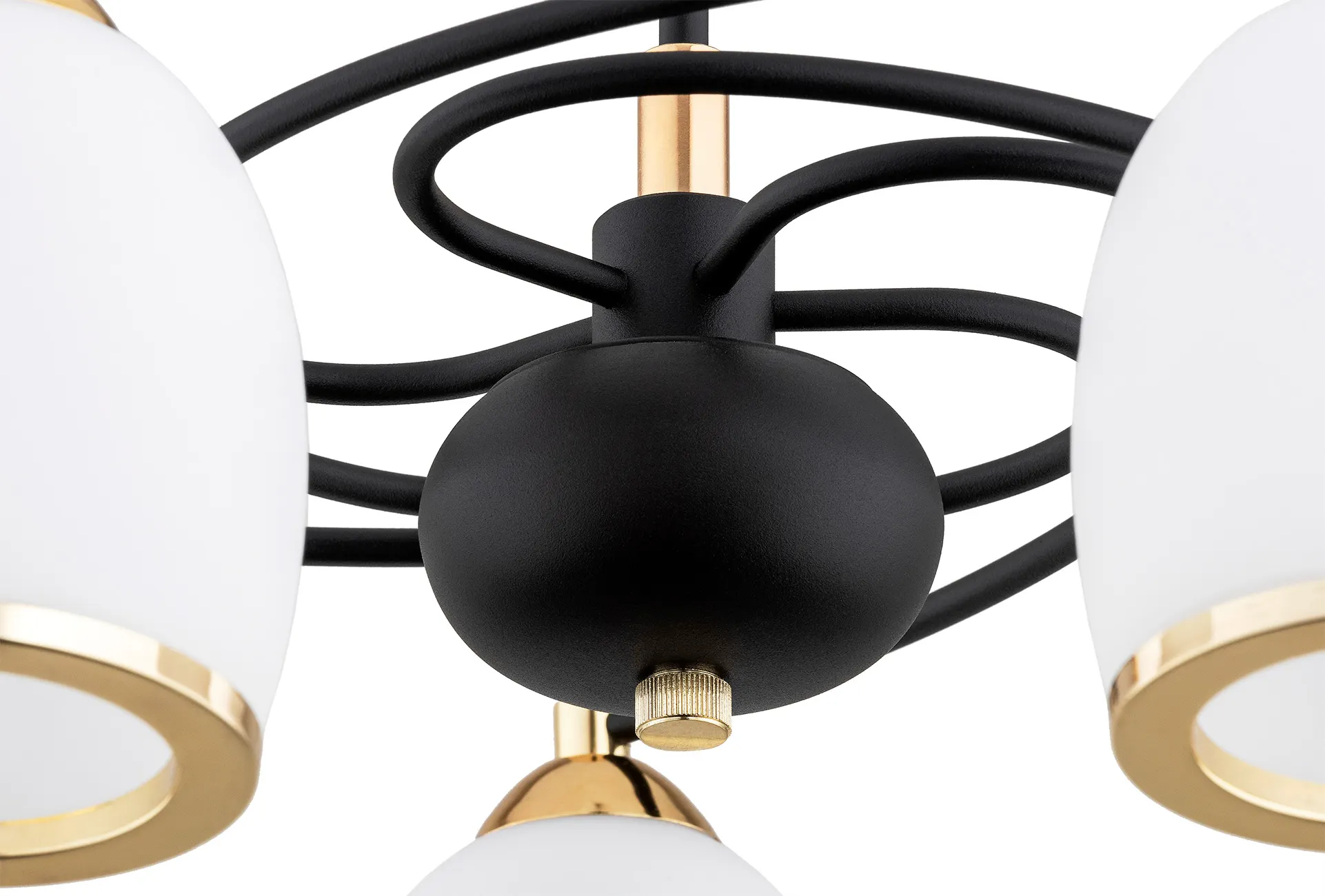 Żyrandol AVILA PLUS czarny mosiądz opal 53x44cm - 2115