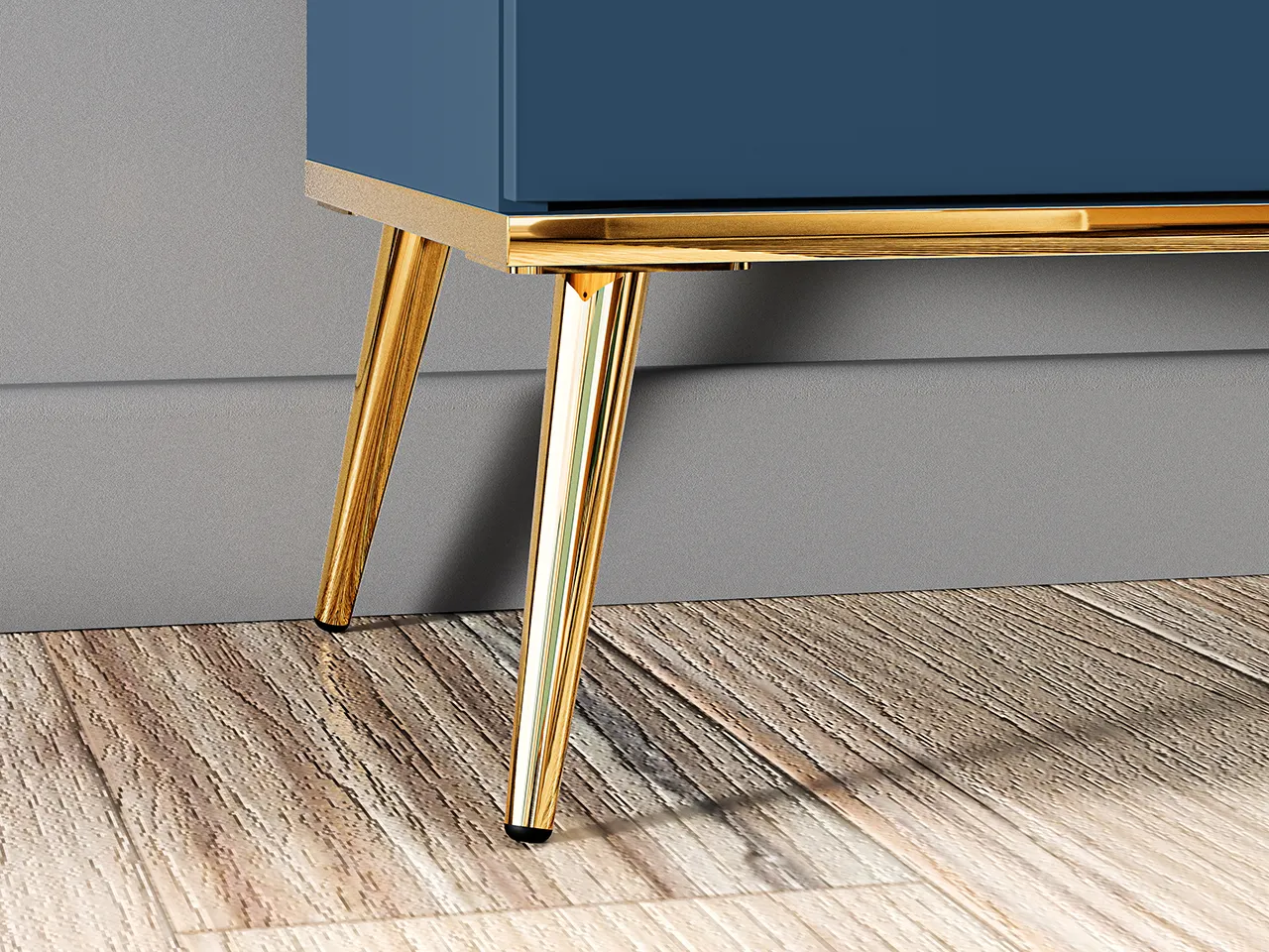 Komoda 2-drzwiowa z 3 szufladami MARINE 03 błękit ciemny, złoty - 1MARI03-001