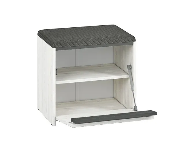 Szafka na buty z siedziskiem HYGA 01 sosna śnieżna, antracyt 50x47x34 — zdjęcie 4