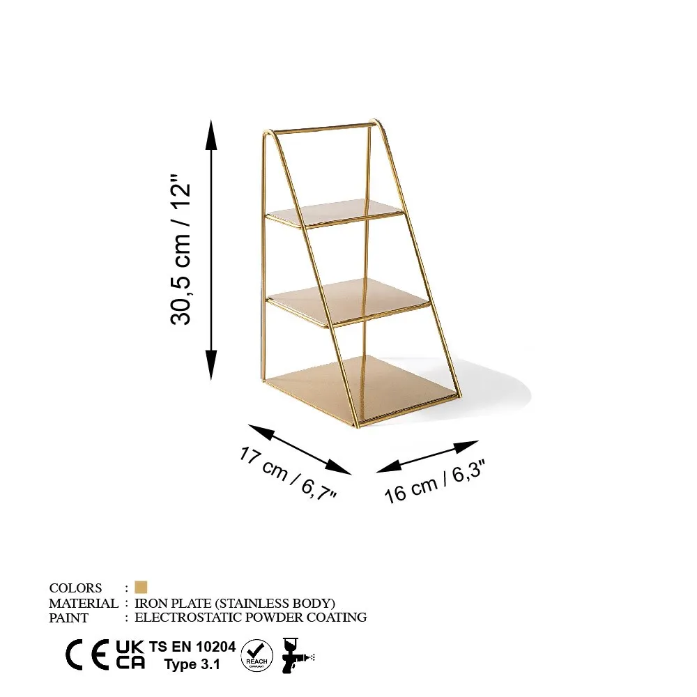 Metalowa ozdoba KALIMNOS B złota - ASI_247HFM1135