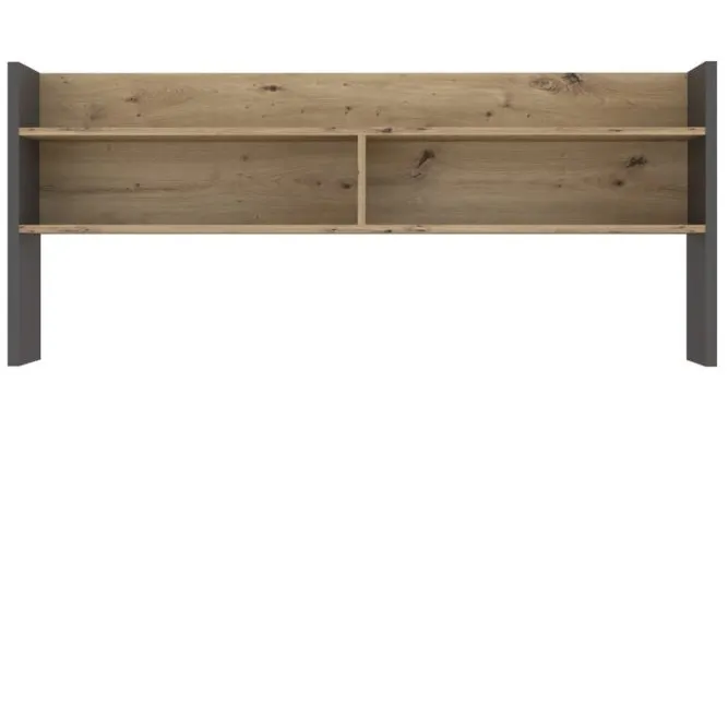 Nadstawka na biurko MODULTRICK 140 cm - efekt drewna, szary - MDUN122-M329