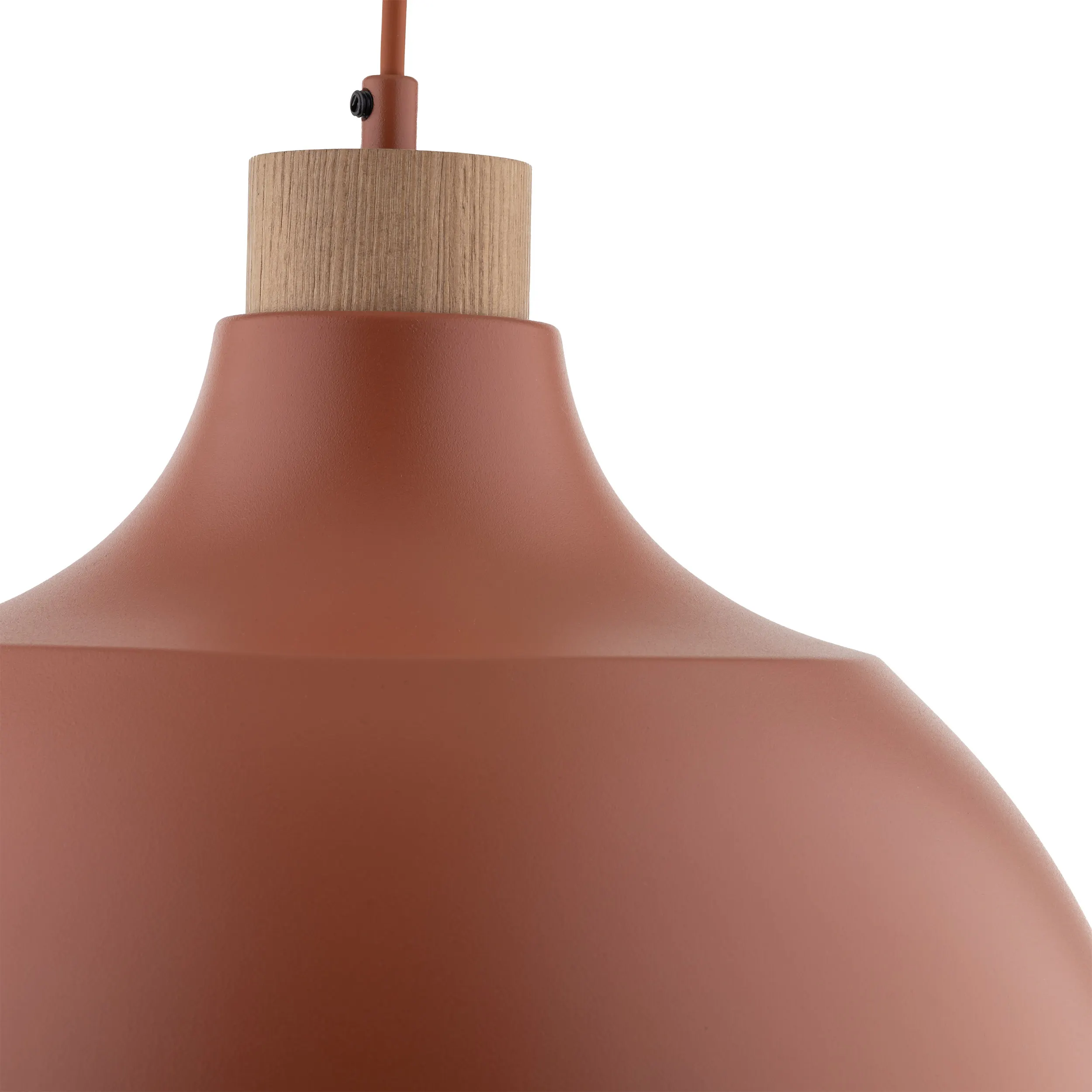 Lampa wisząca CAP ceglana z drewnianym elementem 165x34cm - TK_6927