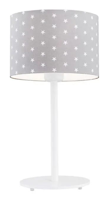 Lampa stołowa MAGIC biała abażur szary w białe gwiazdki 55cm Lampa stołowa MAGIC biała abażur szary w białe gwiazdki 55cm