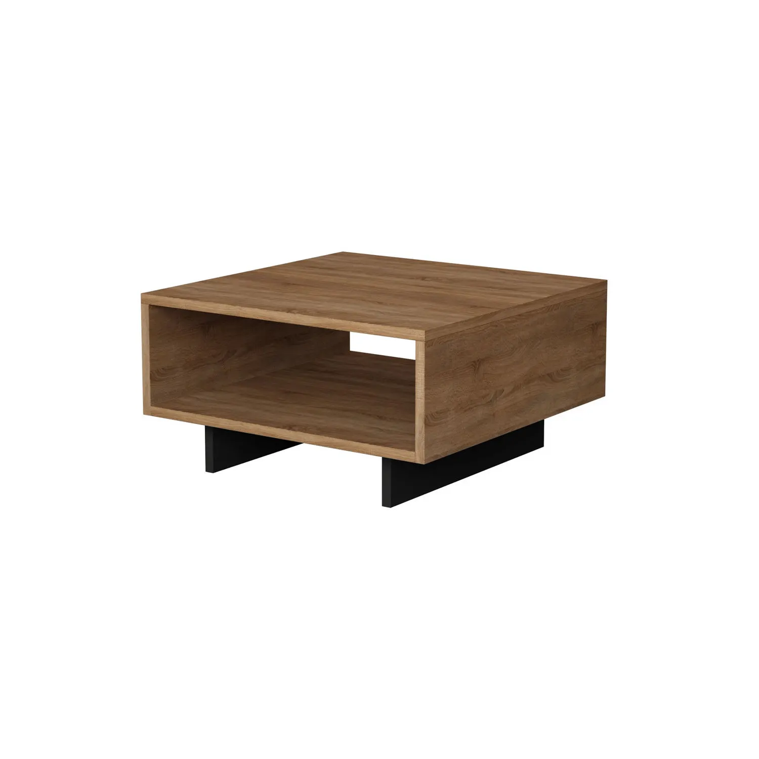 Stolik kawowy z półką HOLA 60x60 cm dąb naturalny antracyt Stolik kawowy z półką HOLA 60x60 cm dąb naturalny antracyt