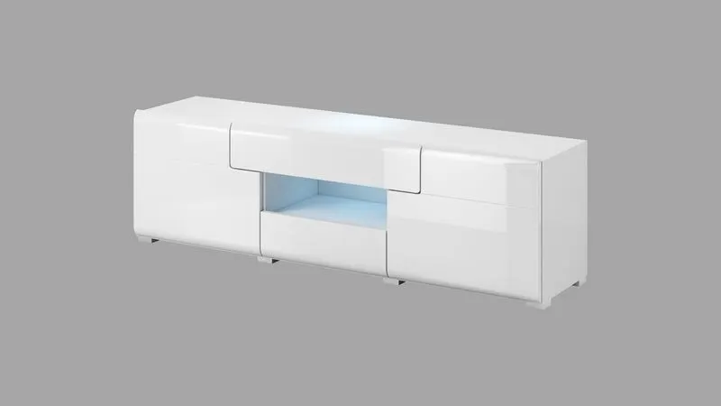 Szafka RTV TOLEDO 2-drzwiowa z szufladami 159 cm biała