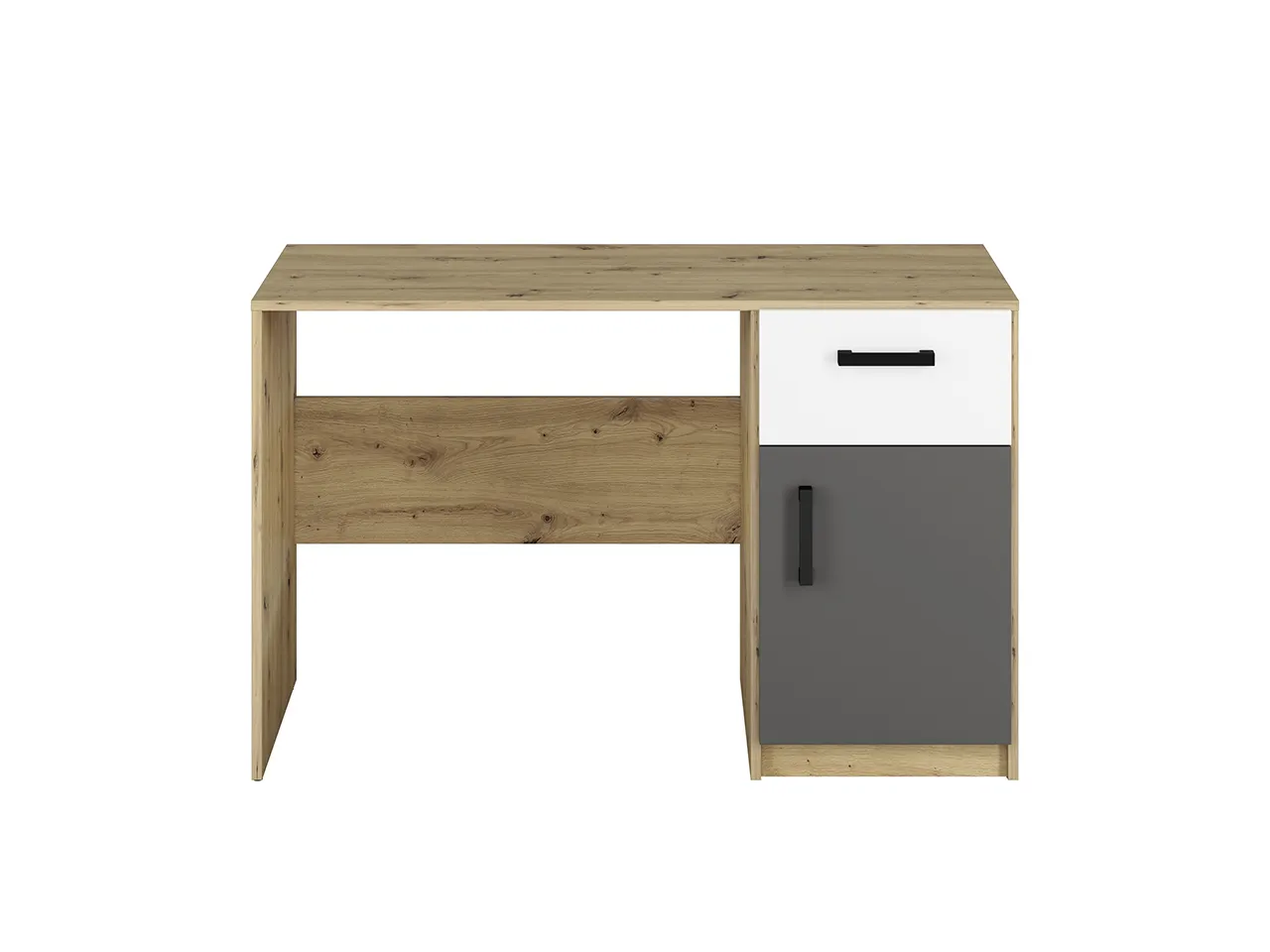 Biurko młodzieżowe FINI 08 biały, antracyt, dąb artisan - 1FINI08-001