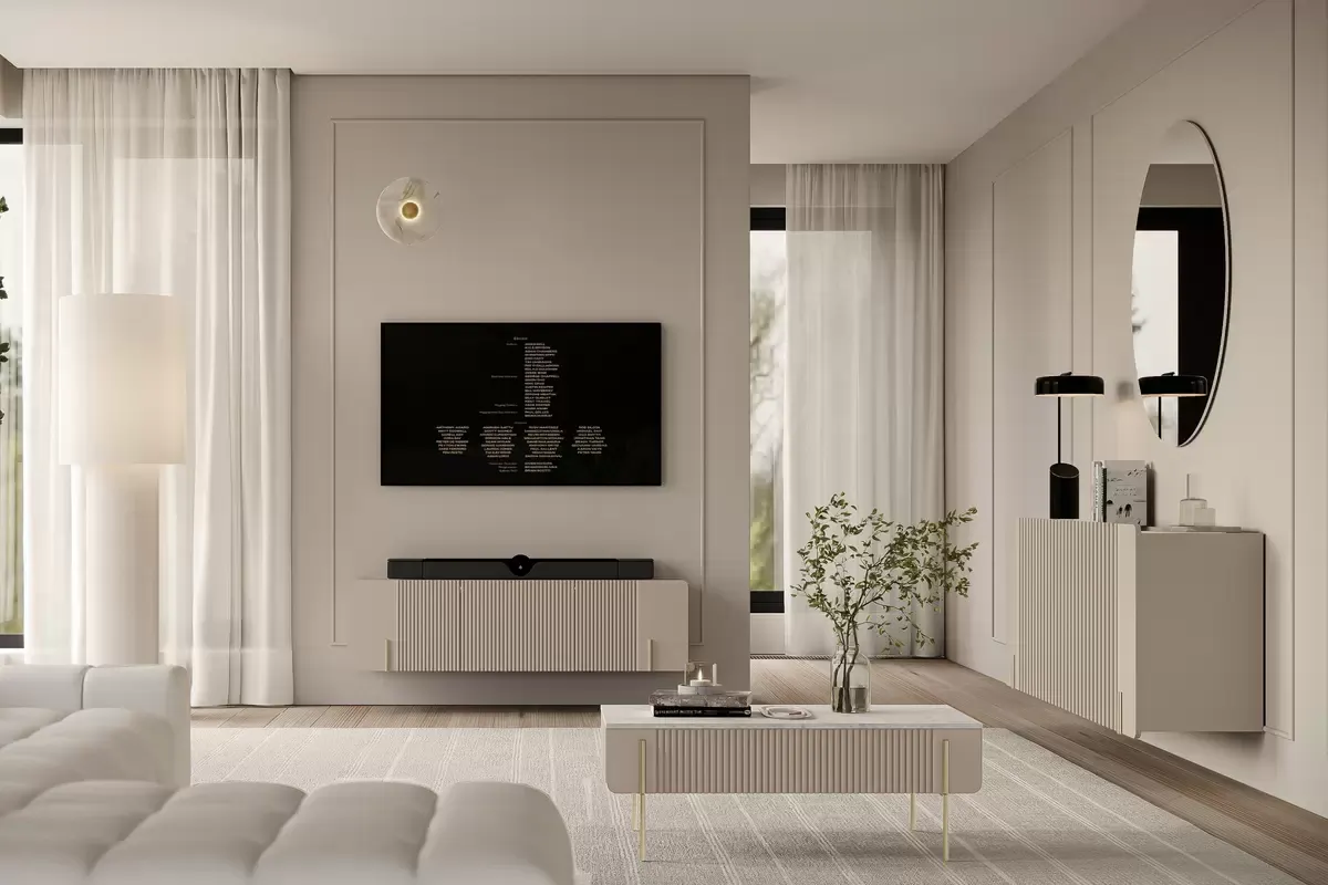 MALMI Ława 100 2SZ - cashmere / crema bianca / złote nogi - B_162306