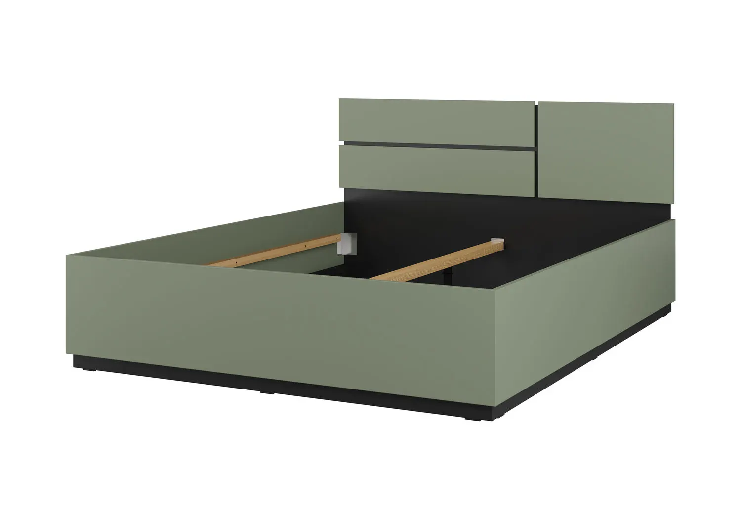 Łóżko z zagłówkiem CROSS S 31 160x200 zielony czarny - 24GWMY31