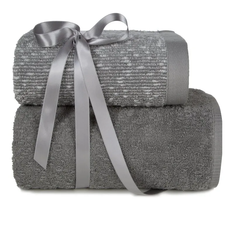 KOMPLET RĘCZNIKÓW 2 50X90 CM, 70X140 CM STALOWY KOMPLET RĘCZNIKÓW 2 50X90 CM, 70X140 CM STALOWY