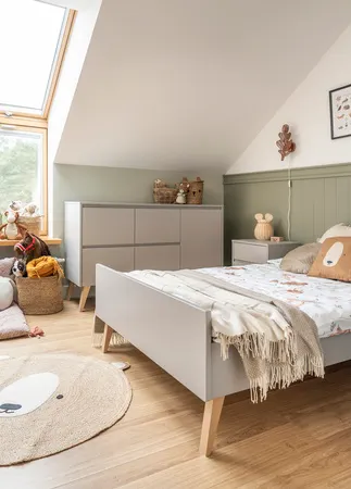 Komoda 1-drzwiowa z szufladami SWING 149 cm szara - PIN_034-024-197