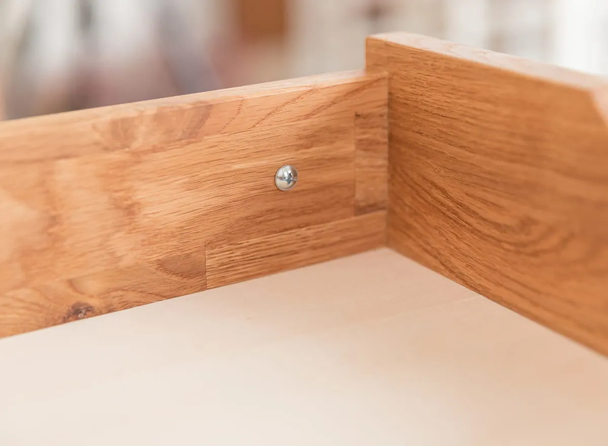 Biurko z 1 szufladą lity dąb olejowany 120x55x75 cm Simona - 3SSIM078