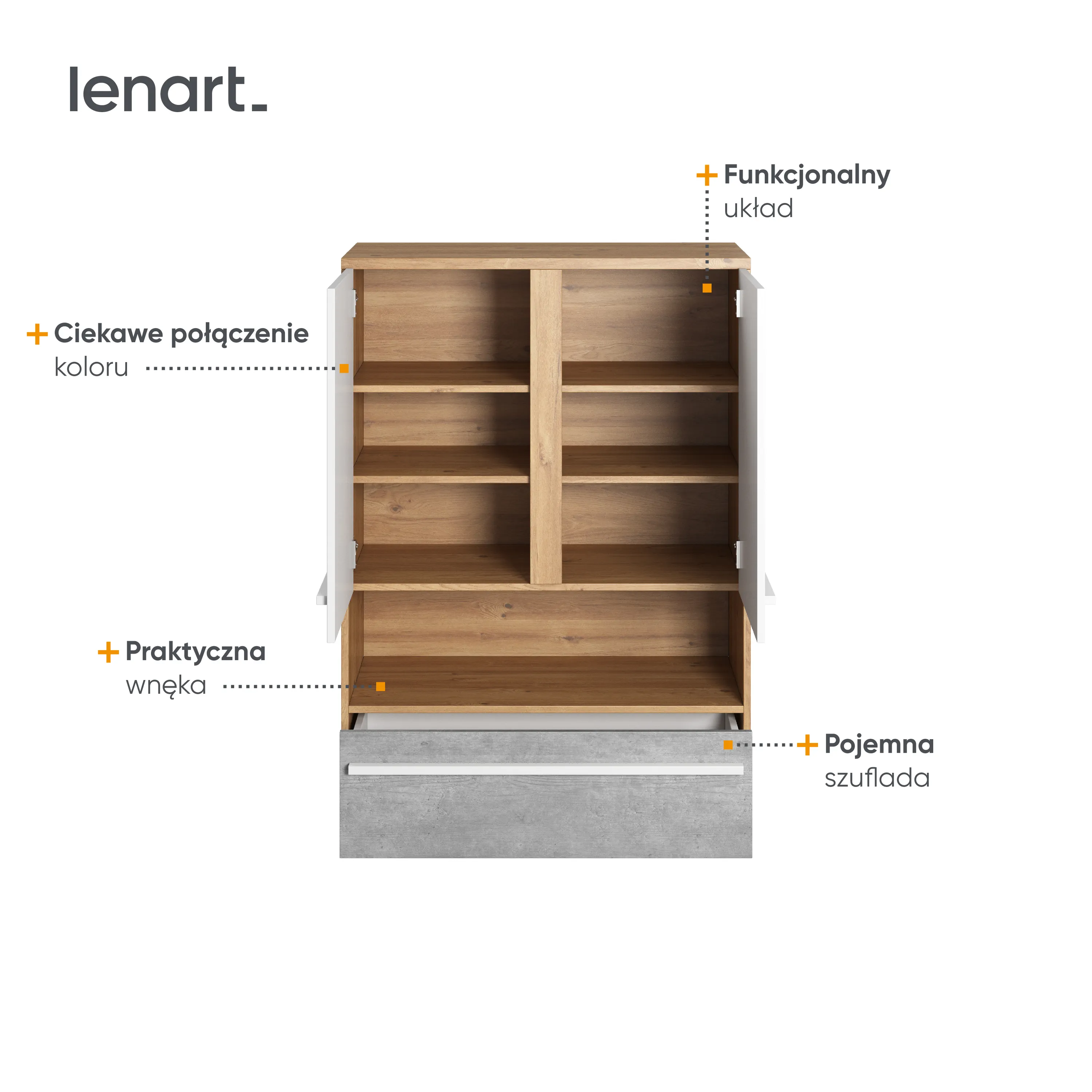 Szafka Plano PN-04 dąb nash - PN4DBB