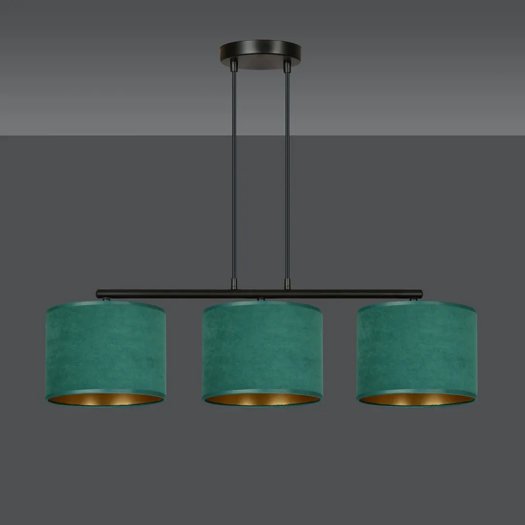 Lampa wisząca HILDE 3 czarny zielony — zdjęcie 3