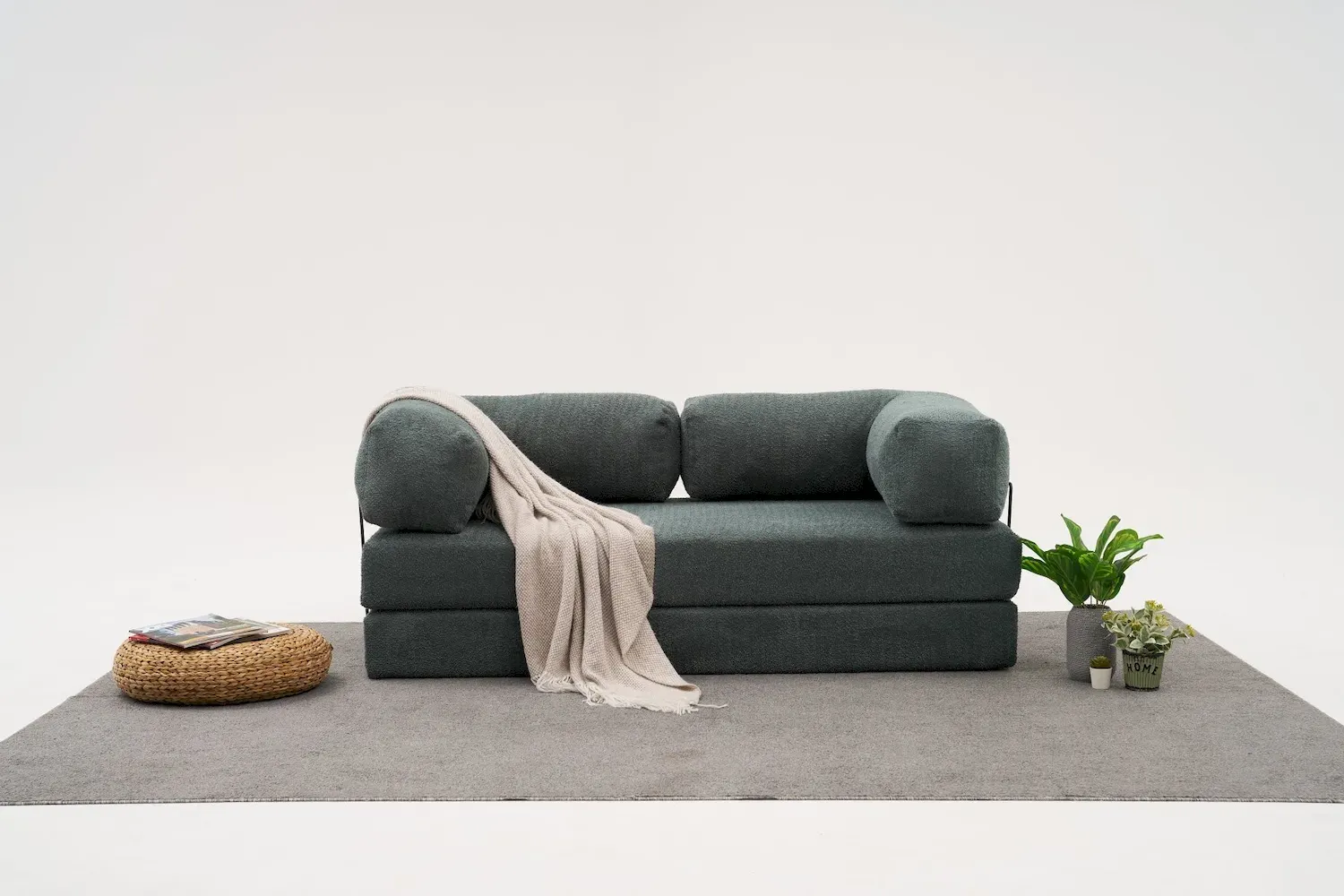 Sofa 3-osobowa rozkładana COMFORT zielona — zdjęcie 6