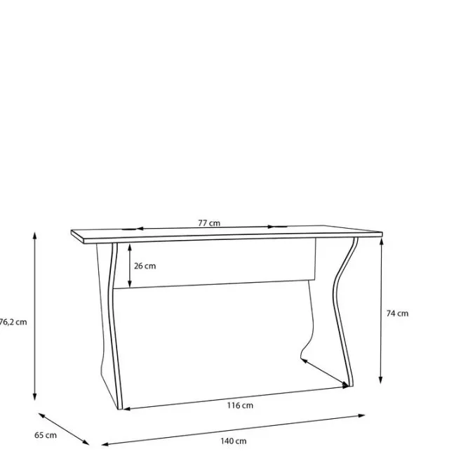 Biurko UTAPAU minimalistyczne 140 cm- kolor szałwi - UTPB202-U59