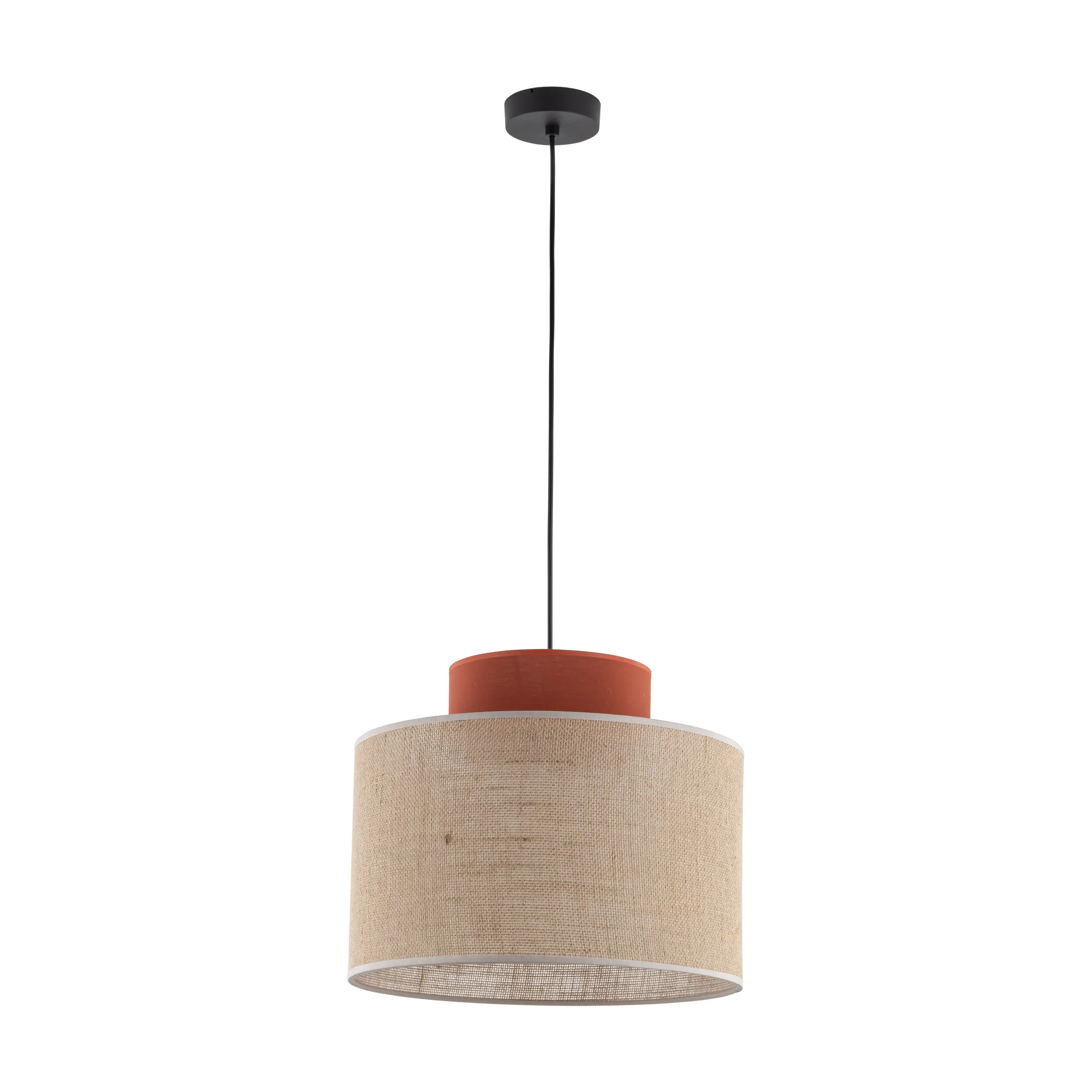 Lampa wisząca JUTA DUO 160x20 tkanina beżowo-ceglasta