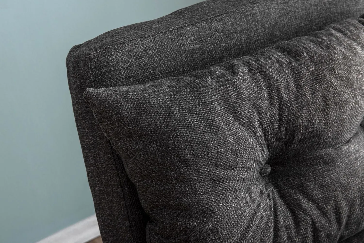 Fotel z funkcją spania SANDO tkanina lniana ciemnoszara - ASI_859FTN2820