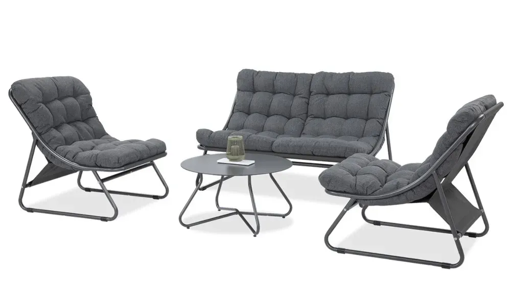 Zestaw mebli ogrodowych VISTA CAFFE 4-set stalowy ciemnoszary Zestaw mebli ogrodowych VISTA CAFFE 4-set stalowy ciemnoszary