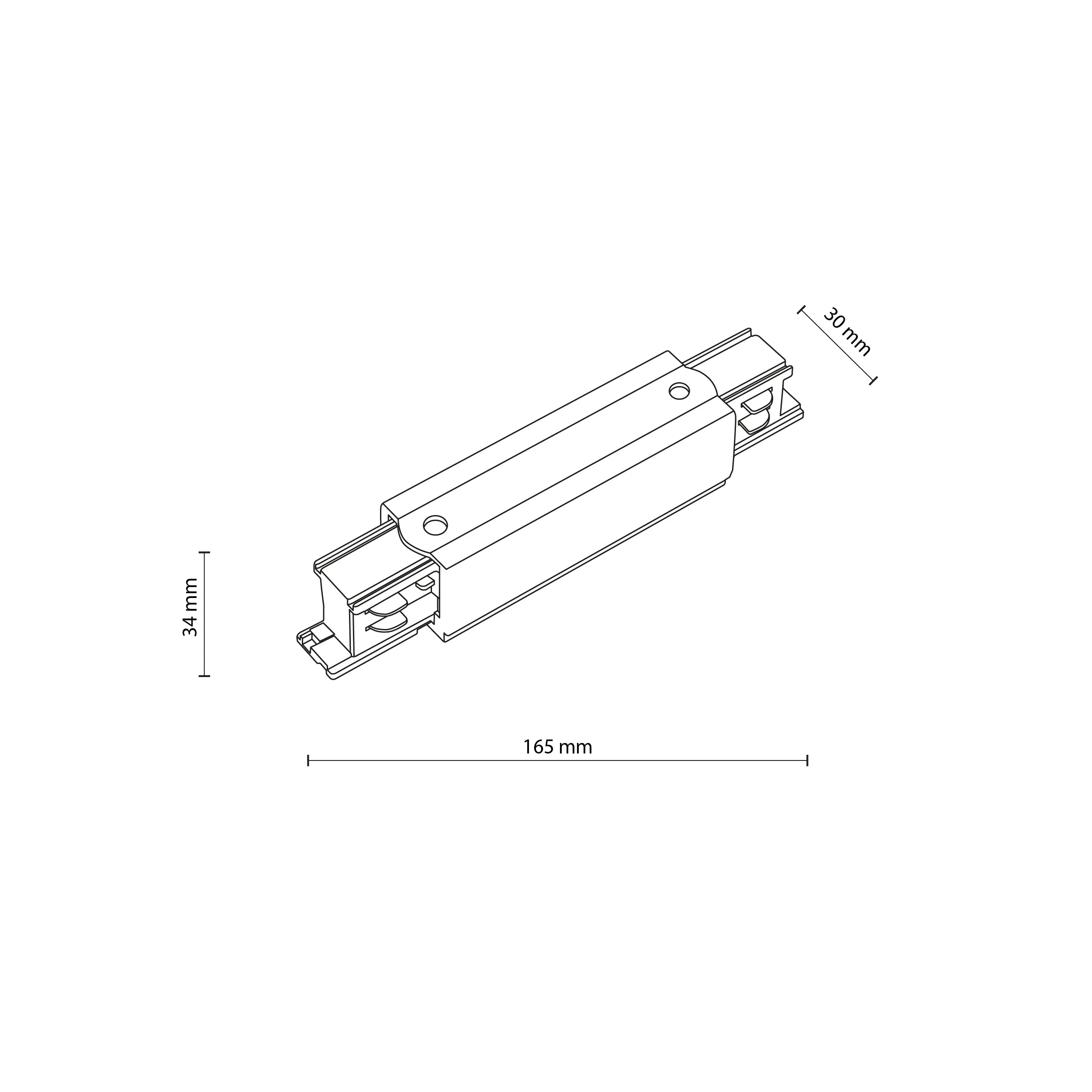 Tracer Prosty Trójobwodowy Czarny Z Podłączeniem Zasilającym - TK_4532