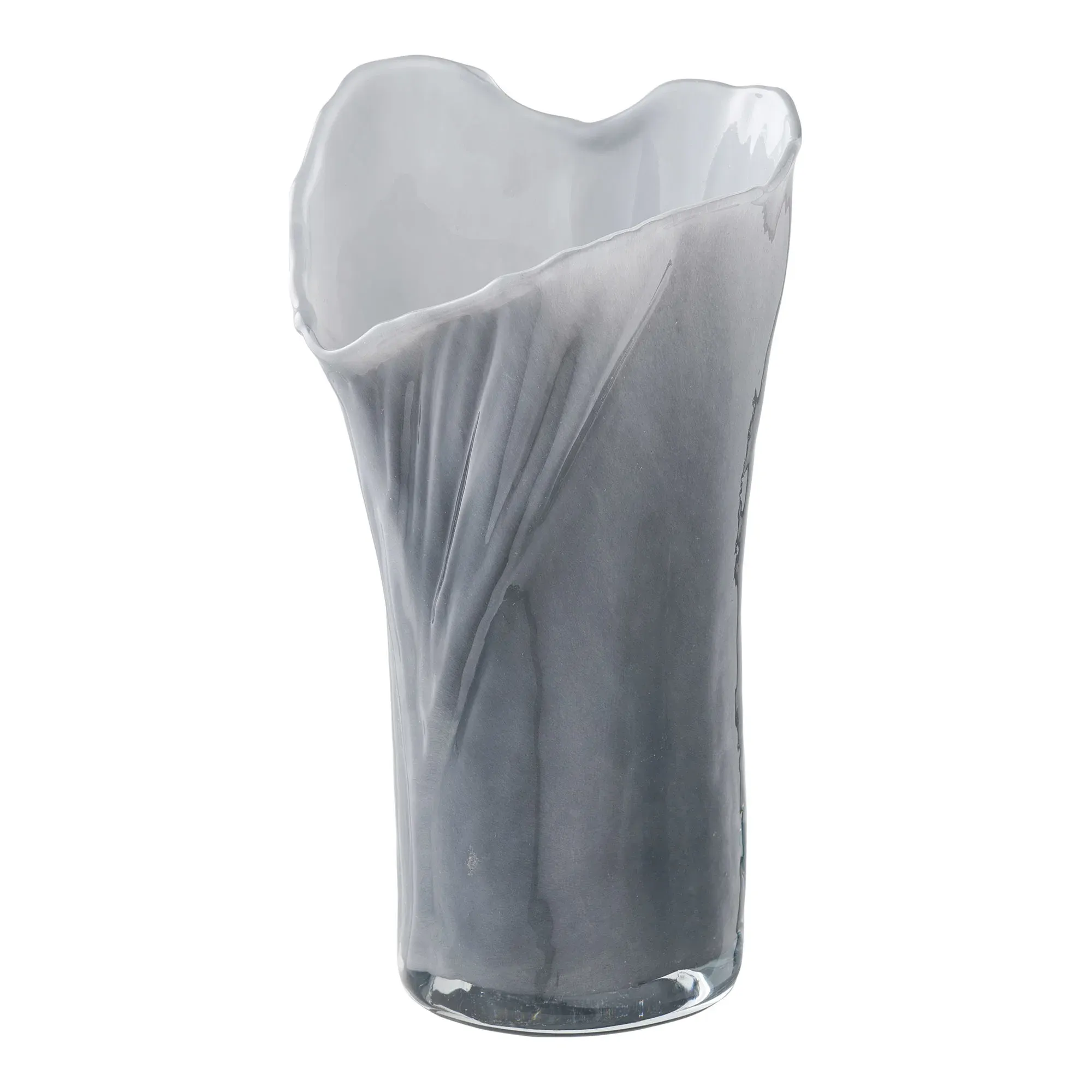 Wazon szklany VASE szaro-biały
