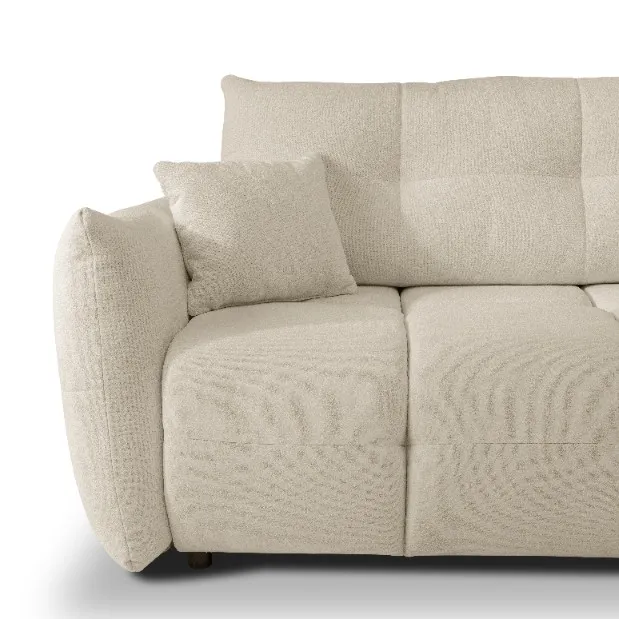 Narożnik rozkładany z pojemnikiem BASE SICURIO 257 cm L/P pikowany beżowy - BASE_NAR_SICURIO55