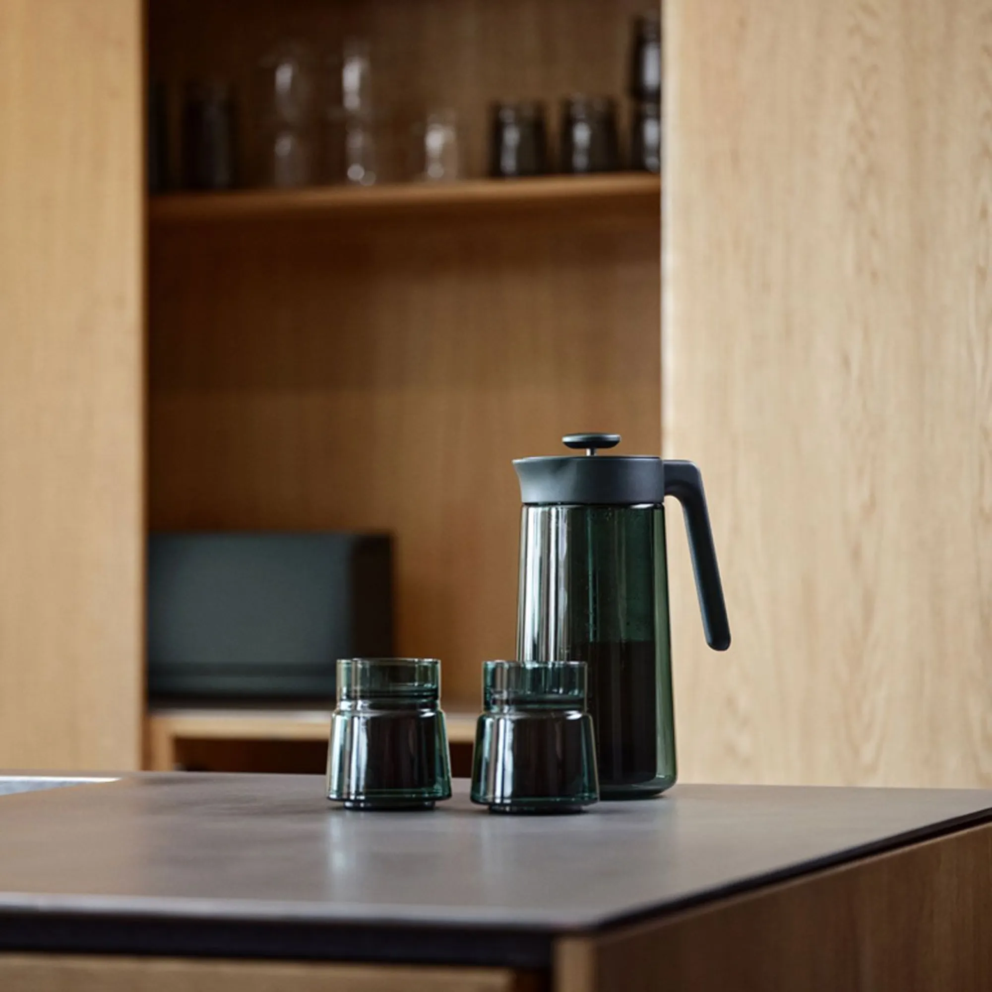 czajnik, dzbanek, kryształ, szklane, zestaw do kawy