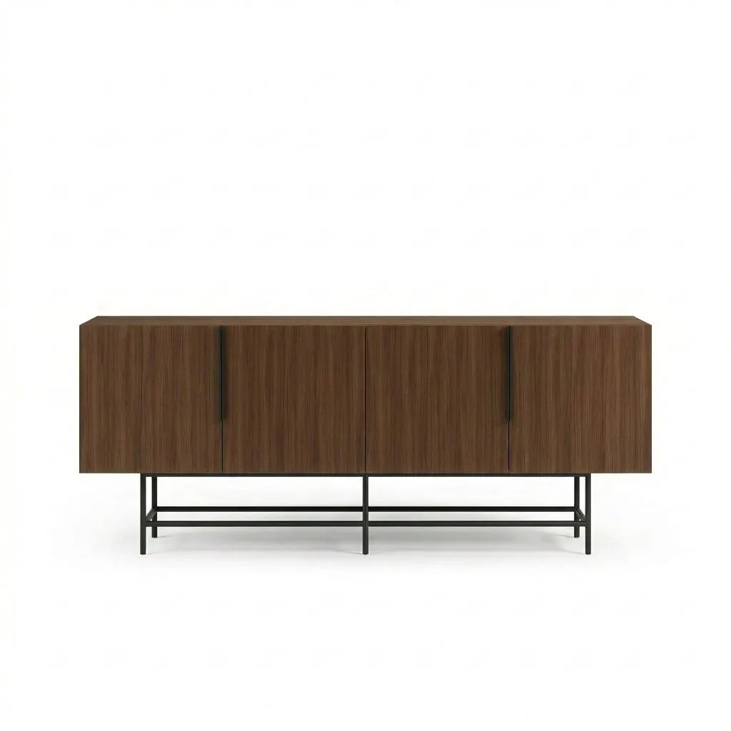 Konsola 4-drzwiowa ELDIA 200 cm orzech Milano czarna - ASI_632NRD1211
