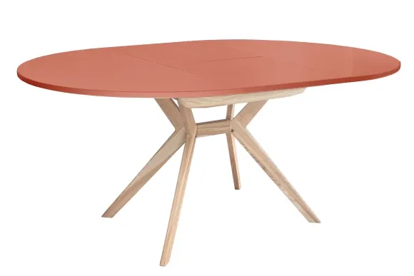 Okrągły stół rozkładany BIJU 120-170cm koralowy jesion - RGBTBR_120_16