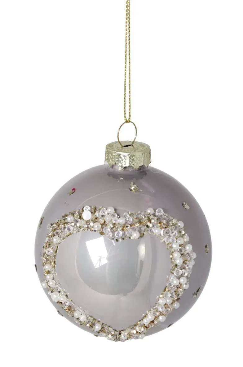 Bombka szklana 12 sztuk PERŁOWA Z SERCEM DISPLAY 4031 wielokolorowa Bombka szklana 12 sztuk PERŁOWA Z SERCEM DISPLAY 4031 wielokolorowa