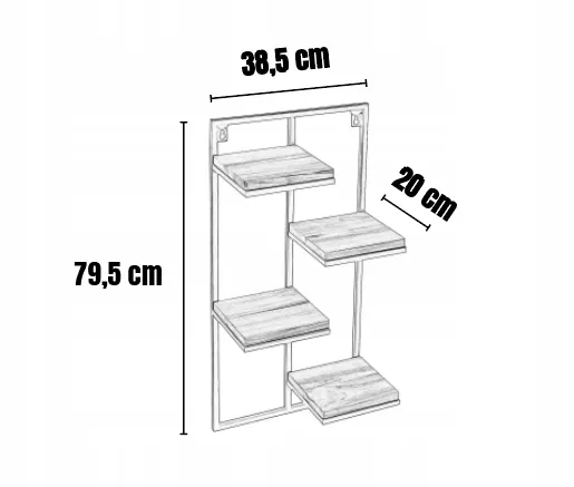 Kwietnik wiszący LENS L metal drewno czarny naturalny - LD_TZ000086
