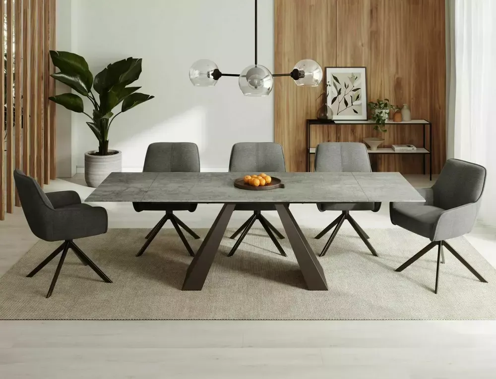 Stół rozkładany SALVADORE CERAMIC 90x160(240) cm ceramika Pietra di Savoia jasny szary mat - SALVADOREJSZC160