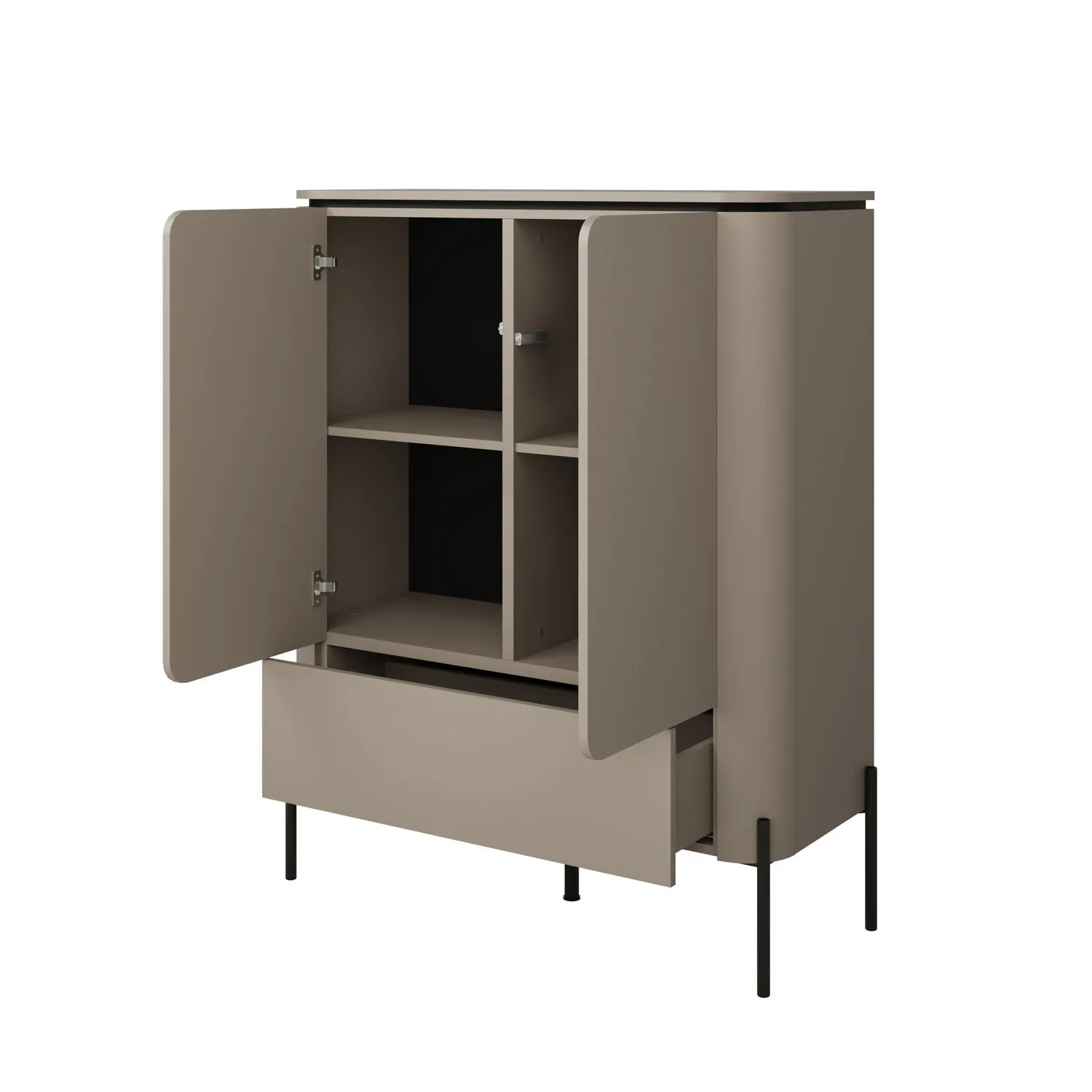 Komoda 2-dzwiowa z szufladą BELLO wysoka 98x123 congo - 24COOB42