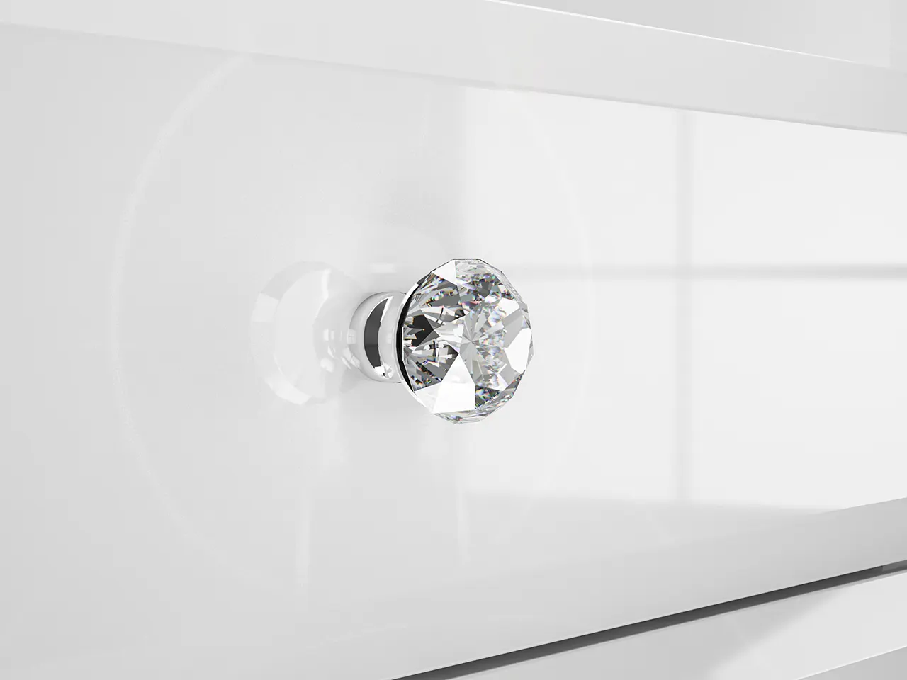 Szafka nocna z 3 szufladami i półką GLAMOUR 07 - biały połysk - 1GLAM07-001