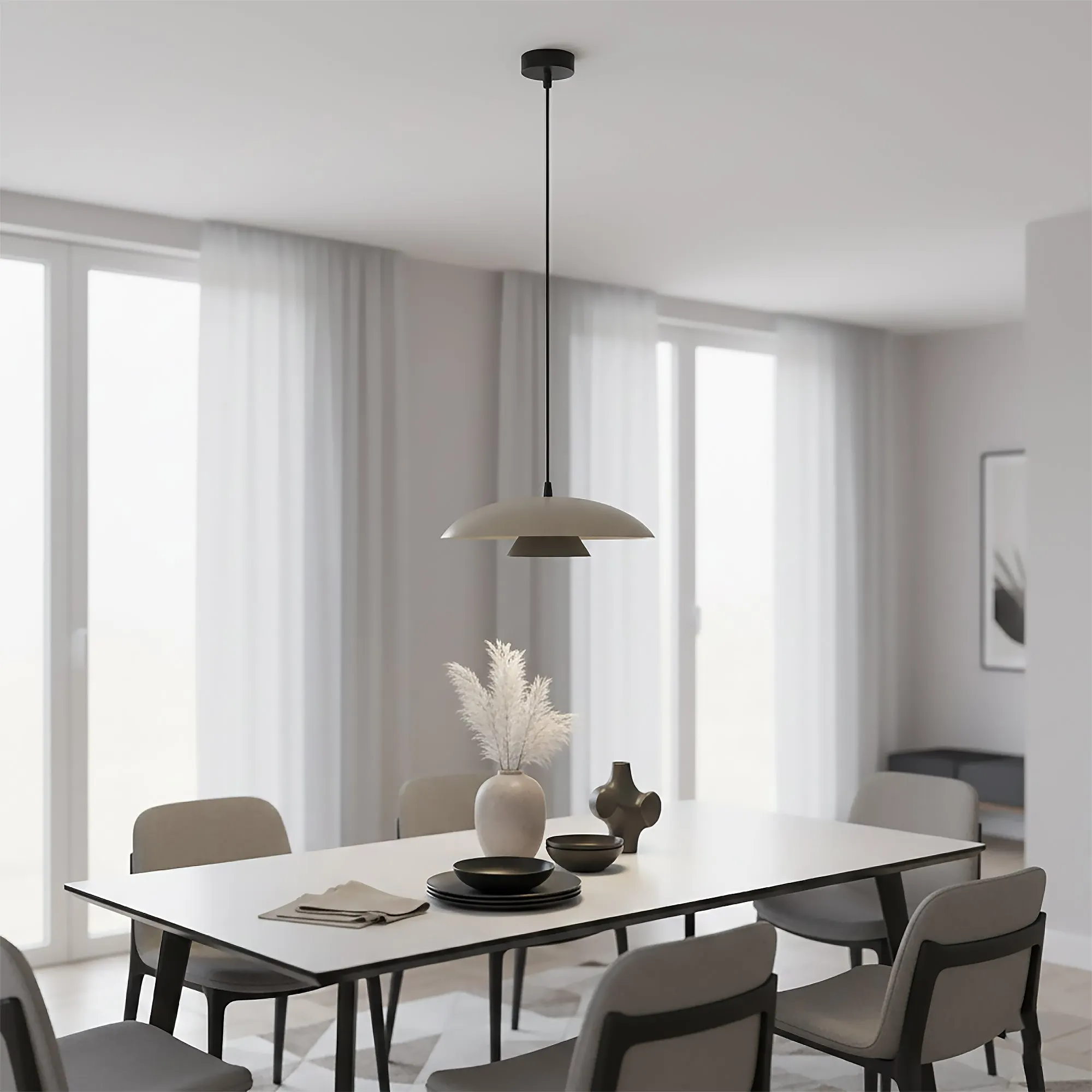 Lampa wisząca BABEL 1 MOKKA BL beżowa czarna - 1622/5
