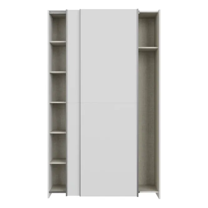 Szafa 2-drzwiowa HOME NOOK drążek i półki drzwi przesuwne 120cm biała - HMNS62232-120