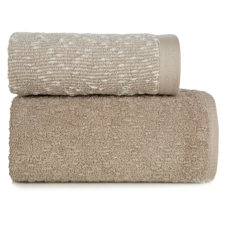 KOMPLET RĘCZNIKÓW 2 50X90 CM, 70X140 CM JASNOBRĄZOWY - EU_403539