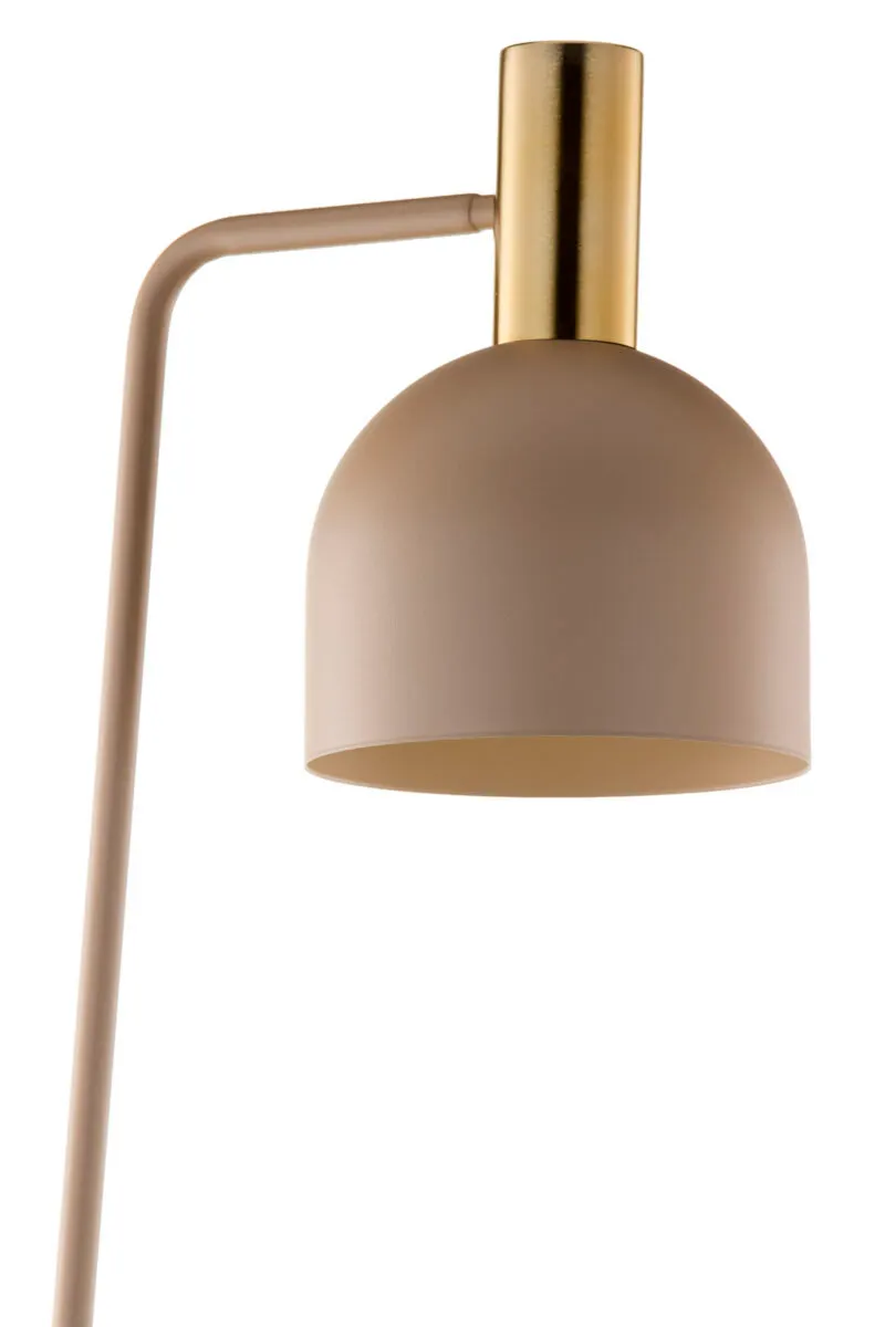image lampa stołowa, lampka biurkowa, metalowa lampa, kolor beżowy, nóżka metalowa