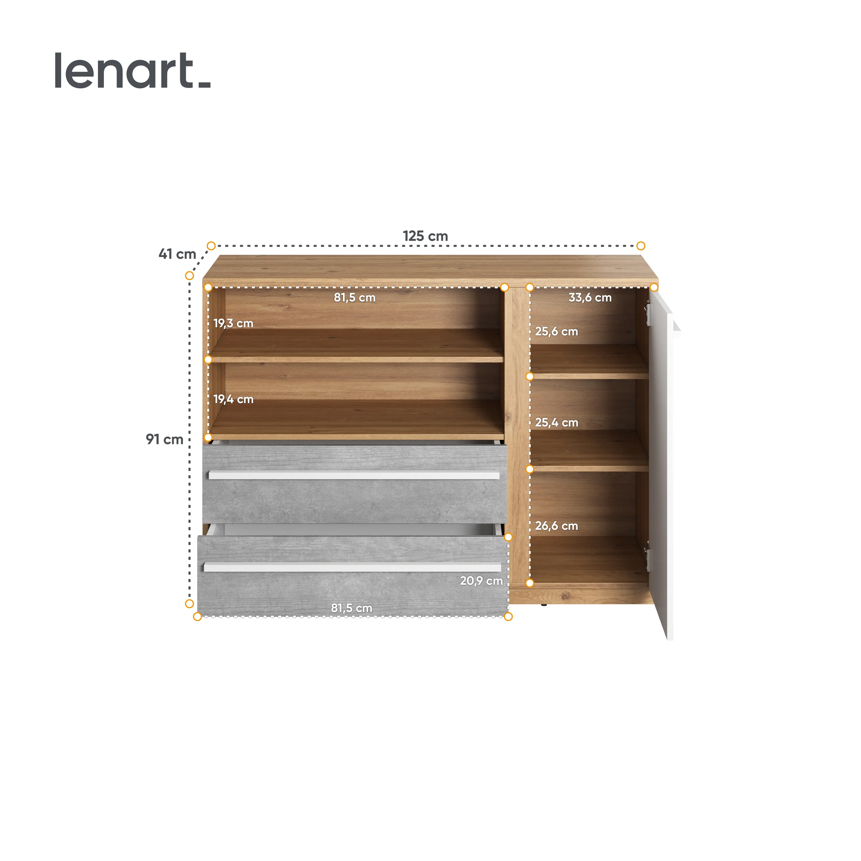 Komoda Plano PN-05 dąb nash - PN5DBB