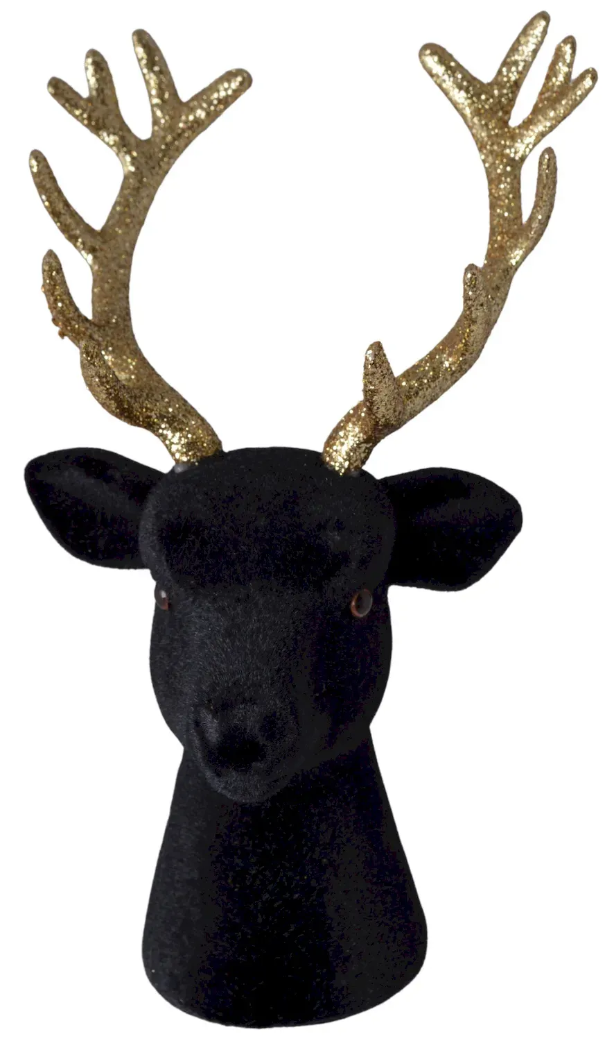 Welurowa GŁOWA RENIFERA mała czarna