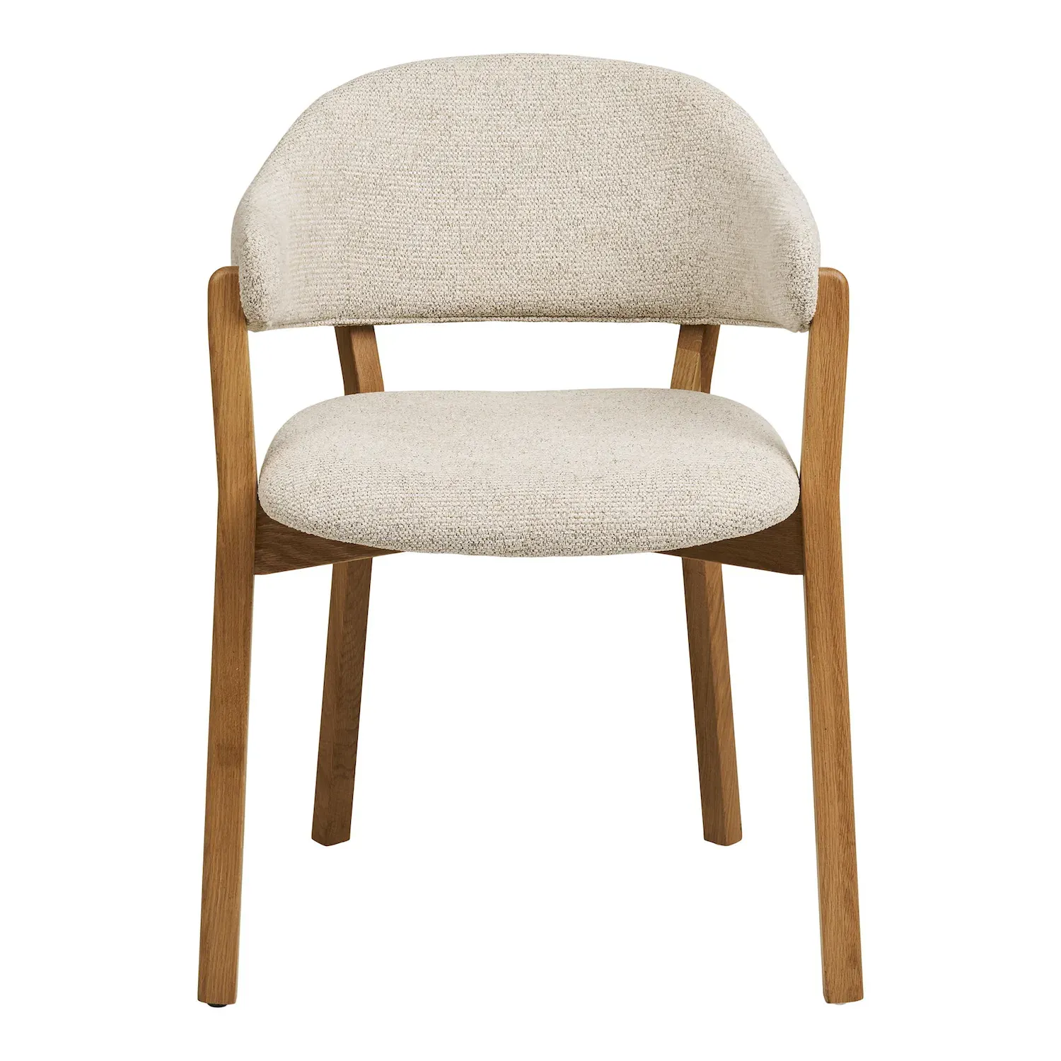 Krzesło drewniane z podłokietnikami DUNKIRK tapicerowane beżowy naturalny - 1002025