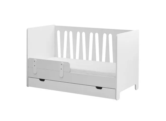 Łóżeczko dziecięce MOON z regulacją wysokości 70x140 białe - PIN_015-011-110