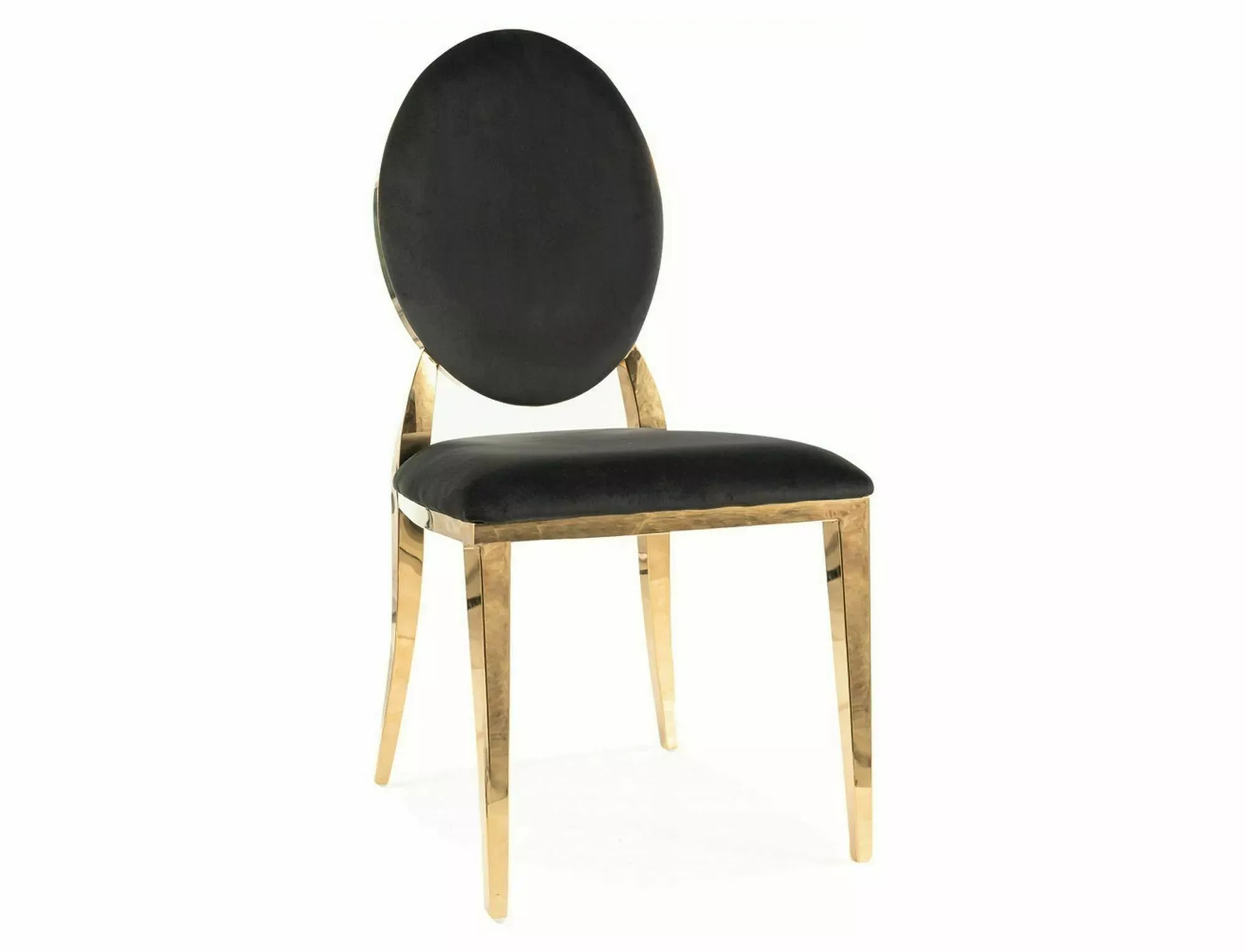 Krzesło KING VELVET Bluvel 19 czarne złoty stelaż