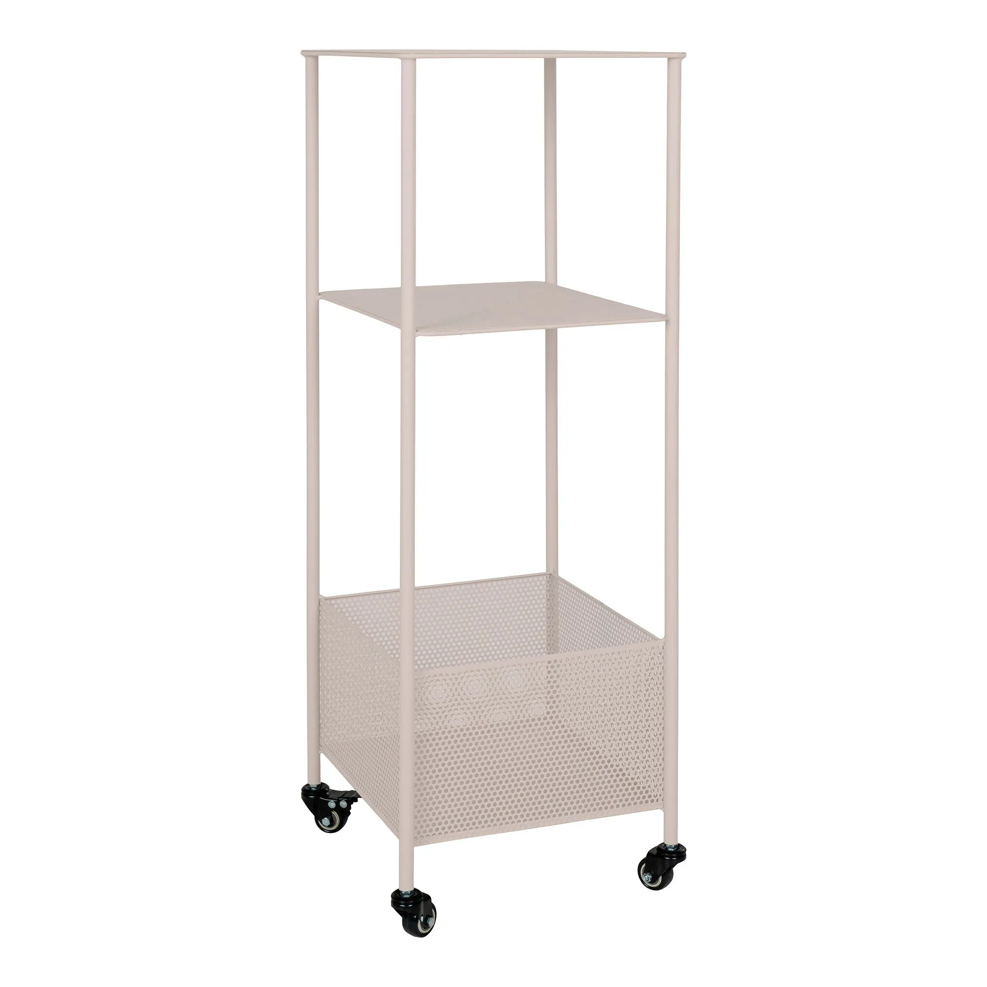 Wózek metalowy TORRES 3 półki 35x35x106 cm piaskowy Wózek metalowy TORRES 3 półki 35x35x106 cm piaskowy