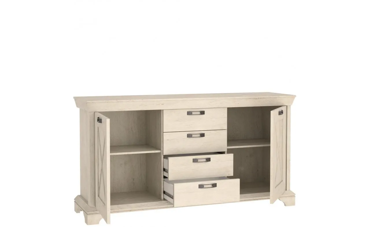 Komoda 2-drzwiowa z szufladami KASHMIR beżowa - KSMK26-D43