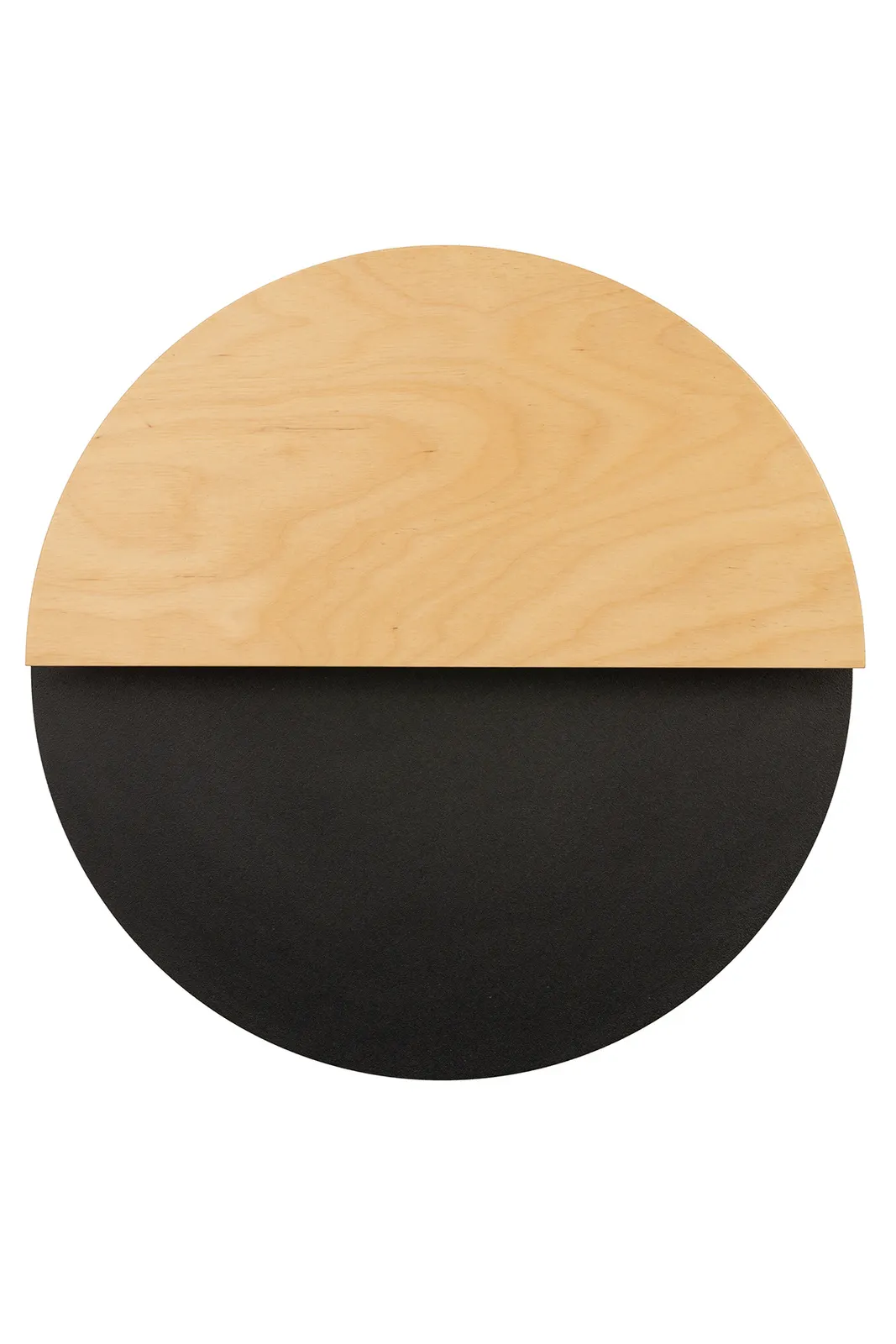 Kinkiet okrągły LUNA M czarny/dąb naturalny