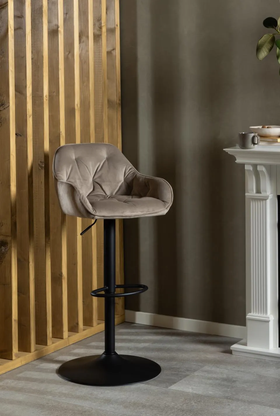 Hoker obrotowy - podnoszony KOBE Beżowy, Czarny - 0000103461